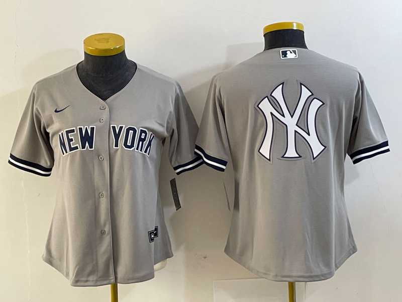 Women%27s New York Yankees Blank Gray Stitched MLB Cool Base Nike Jersey1->mlb womens jerseys->MLB Jersey